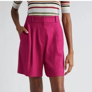 Veronica Beard Noemi Short Mulberry New With Tags Mid Length Linen Blend Size 12